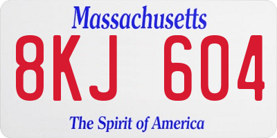MA license plate 8KJ604