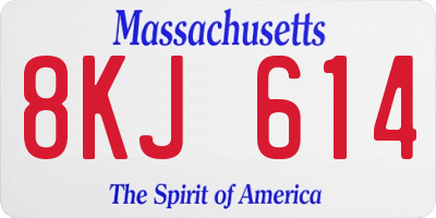 MA license plate 8KJ614