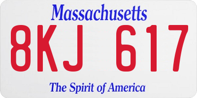 MA license plate 8KJ617