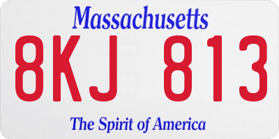 MA license plate 8KJ813