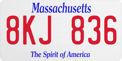 MA license plate 8KJ836