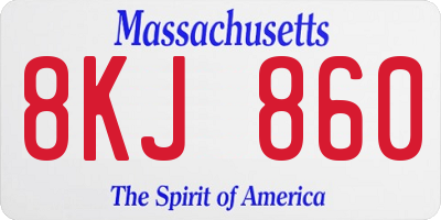 MA license plate 8KJ860