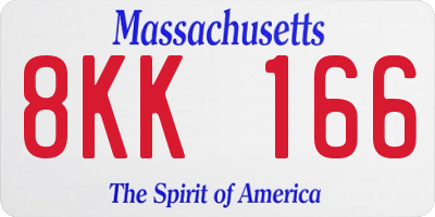 MA license plate 8KK166
