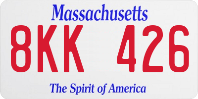MA license plate 8KK426