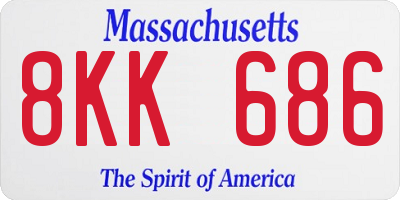 MA license plate 8KK686