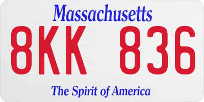 MA license plate 8KK836