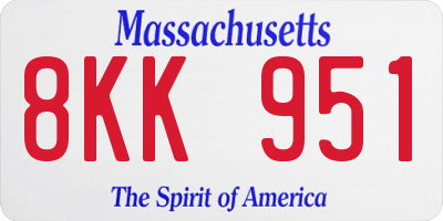 MA license plate 8KK951