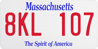 MA license plate 8KL107