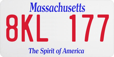 MA license plate 8KL177