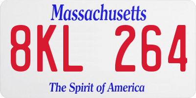 MA license plate 8KL264
