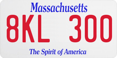 MA license plate 8KL300