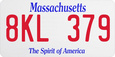 MA license plate 8KL379
