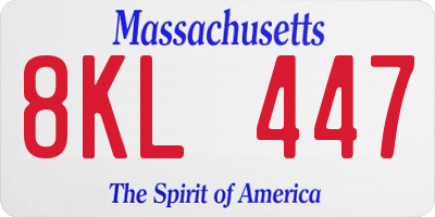MA license plate 8KL447