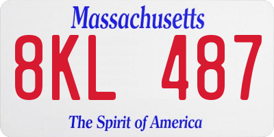 MA license plate 8KL487