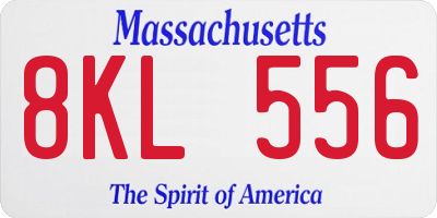 MA license plate 8KL556