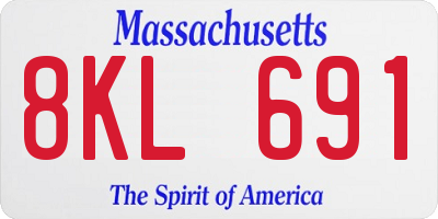 MA license plate 8KL691