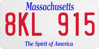 MA license plate 8KL915