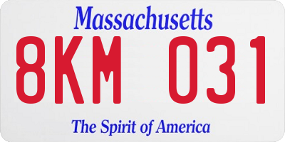 MA license plate 8KM031