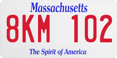 MA license plate 8KM102