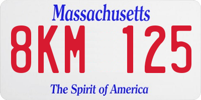 MA license plate 8KM125