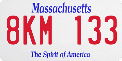 MA license plate 8KM133
