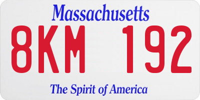 MA license plate 8KM192