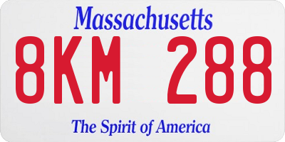MA license plate 8KM288