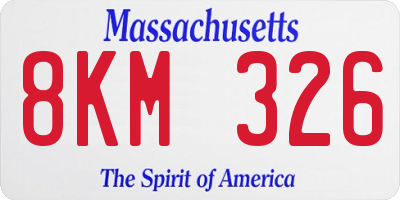 MA license plate 8KM326