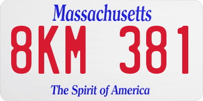 MA license plate 8KM381