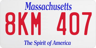 MA license plate 8KM407