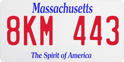 MA license plate 8KM443