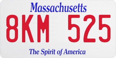 MA license plate 8KM525