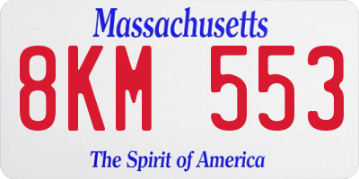 MA license plate 8KM553