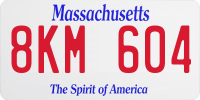 MA license plate 8KM604