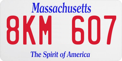 MA license plate 8KM607