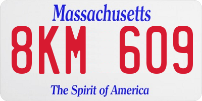 MA license plate 8KM609