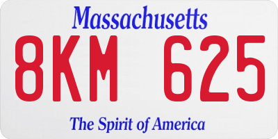 MA license plate 8KM625