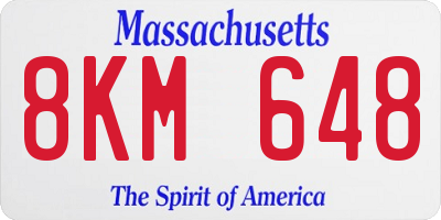 MA license plate 8KM648