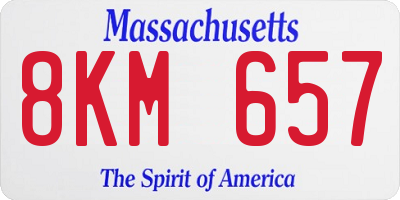 MA license plate 8KM657