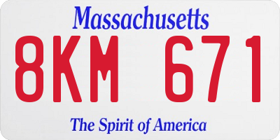 MA license plate 8KM671