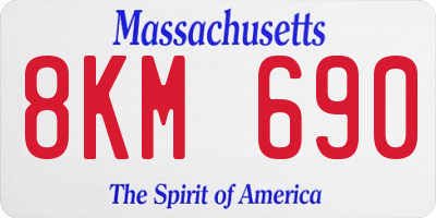 MA license plate 8KM690