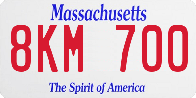 MA license plate 8KM700