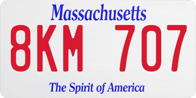 MA license plate 8KM707