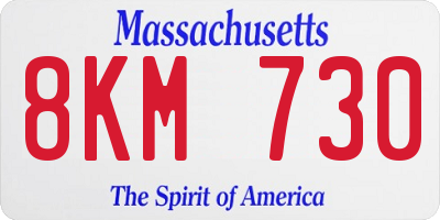 MA license plate 8KM730