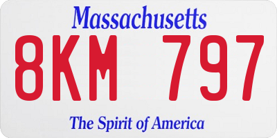 MA license plate 8KM797