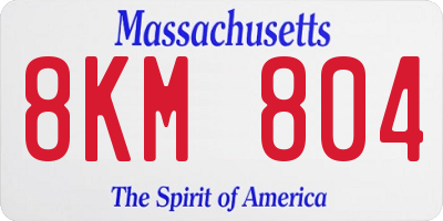 MA license plate 8KM804