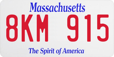 MA license plate 8KM915