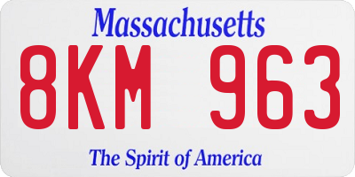 MA license plate 8KM963