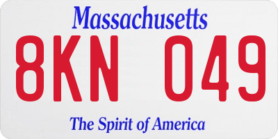 MA license plate 8KN049