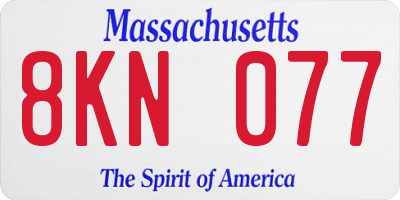 MA license plate 8KN077